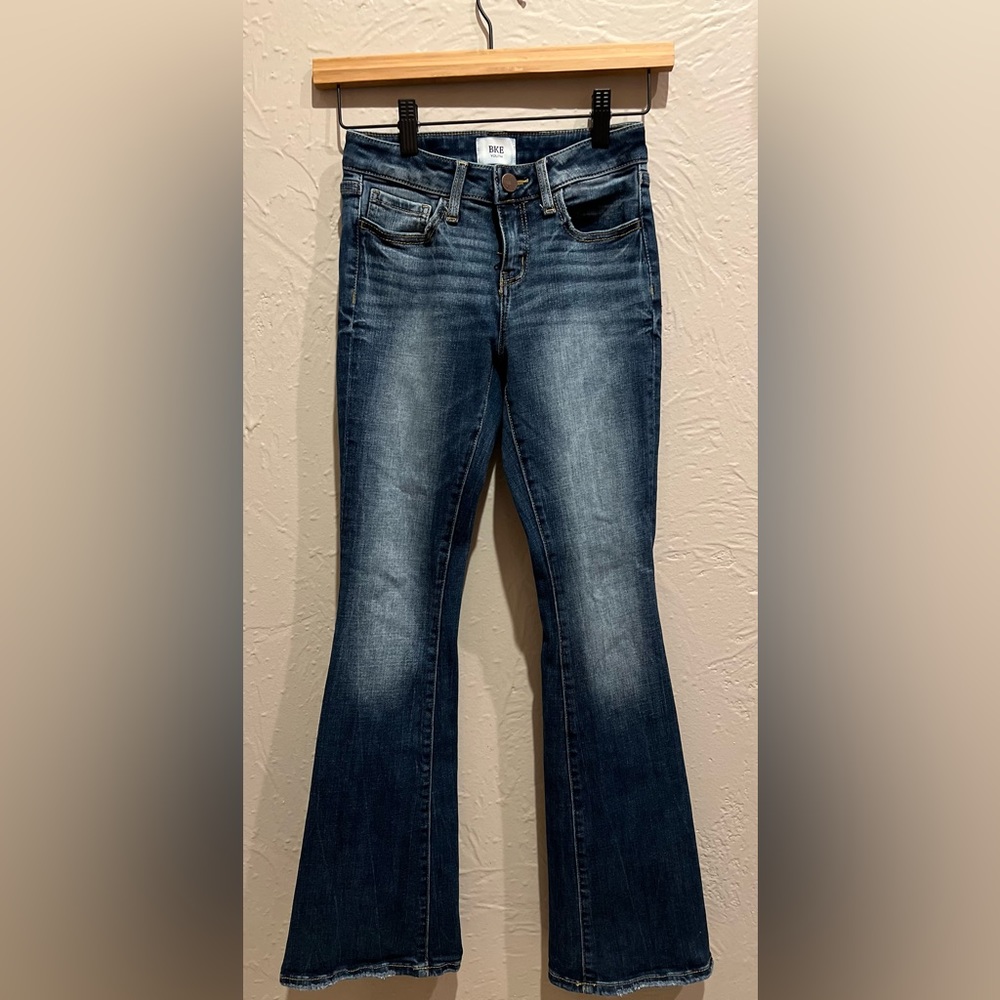 Girls Youth Mid-Rise Flare Stretch Jean Buckle Sz 12